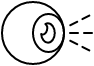 Icon of an eyeball with lines indicating vision pathway